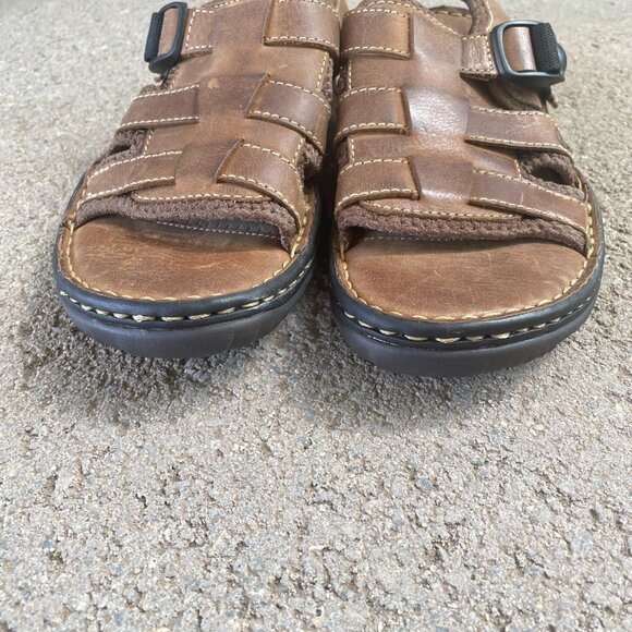 VINTAGE BORN GILA STYLE WOMEN'S SIZE 6 BROWN LEATHER STRAP COMFORT SANDALS - Picture 8 of 15